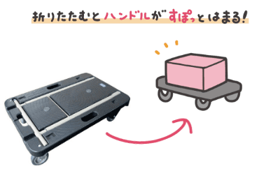 折りたたむとハンドルがすぽっとはまる！
